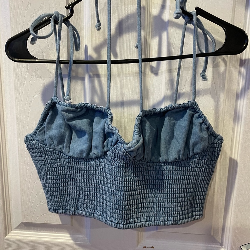 Blue crop top